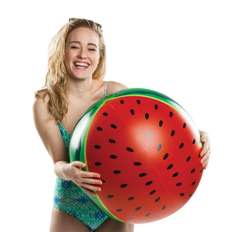 Inflatable Large Watermelon Beach Ball, 90cm PVC Pool Toy for Adults and Kids, Fun Summer Activity