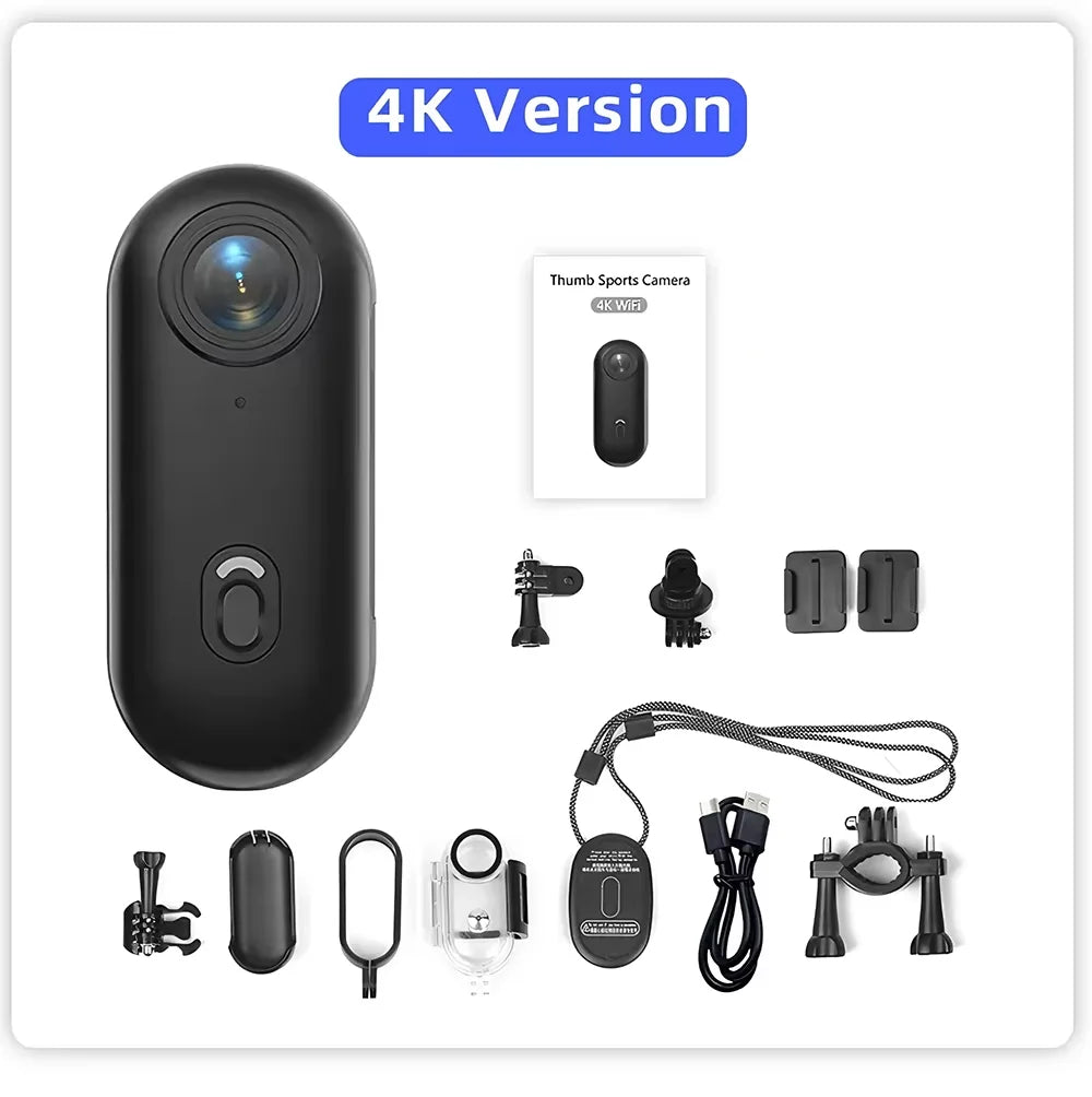 Mini Water-Resistant Action Camera with WiFi - Magnetic Body Chest Recorder 1080P Sports POV Helmet Cam