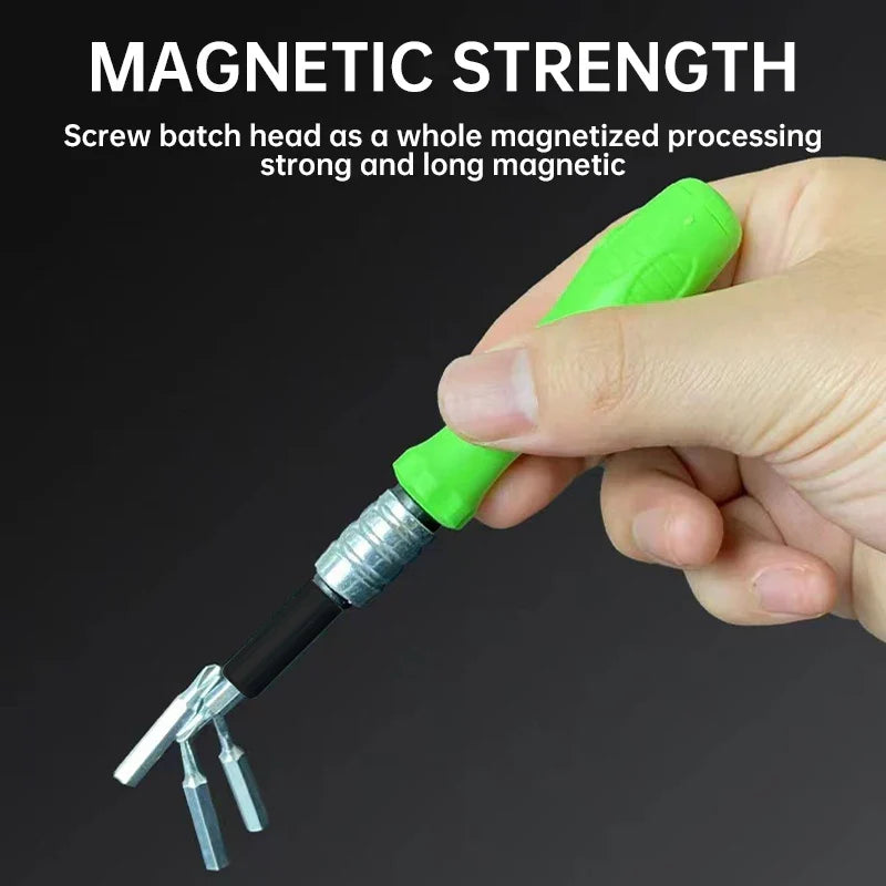 Precision2025 Edition Screwdriver Kit 32-In-1 Magnetic Bits Repair Device Kit For Phones And Tablets Green Handle Back To School