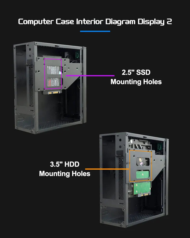 Mini ITX HTPC Case 1U PSU Support Mesh Travel-Friendly Household Theater