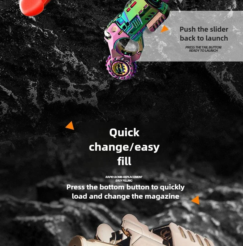 Toy Fidget Pistol Shell Ejecting Stress Relief, TikTok Viral Fall 2026 Desk Gadget Gift for Teens