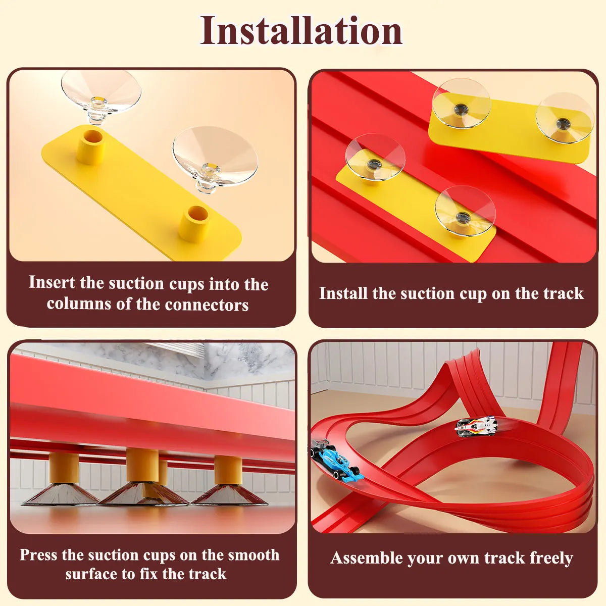 Kids Ramp Toy Back to School 2026 – Flexible DIY Double Race Track Kit Compatible 1/64 Cars