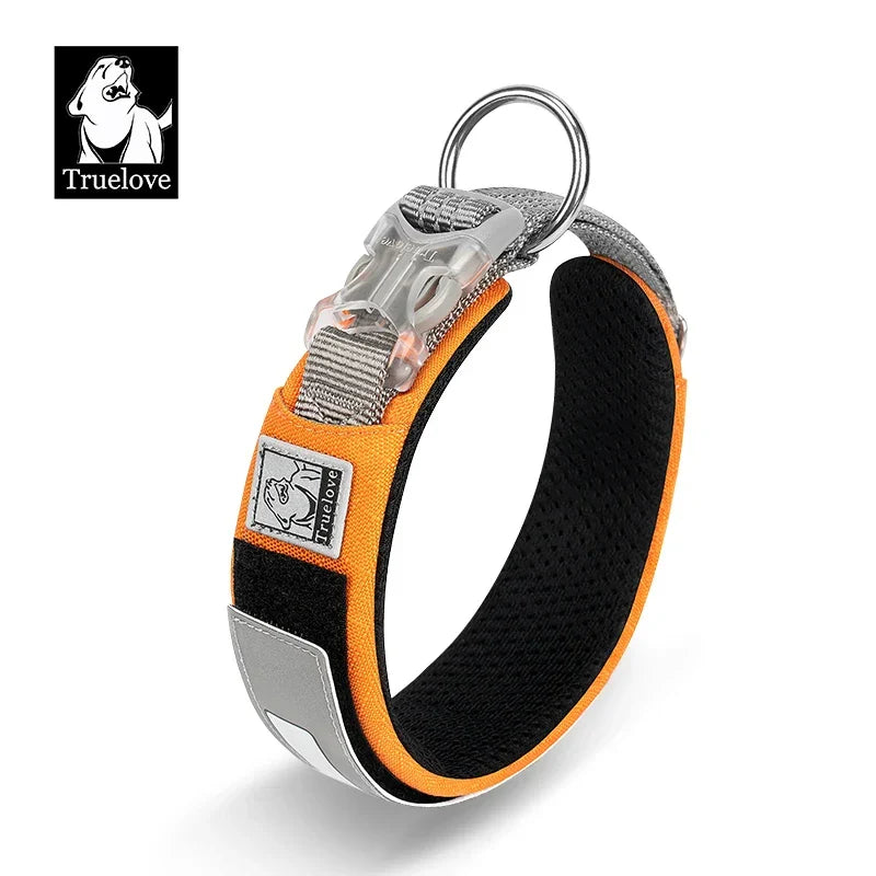 Dog Collar Reflective Personalized Padded Collar Large Dogs Night Walk Fall 2025 Breathable Fast Release Safety