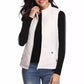 Light Women Quilted Vest - Stand Collar Cotton Winter