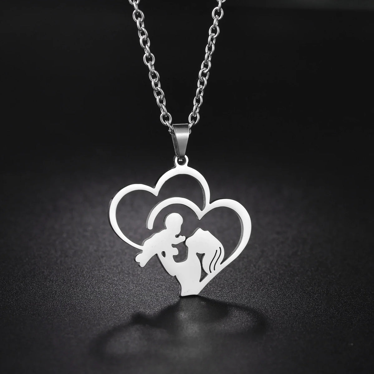 Mother's Day Gift Children Family Stainless Steel Jewelry – Silver Stainless Steel Mother & Kids Pendant Necklace