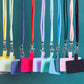 Flexible Detachable Phone Lanyard with Card Holder & Carabiner - 13 Colors, Nylon Strap Accessory