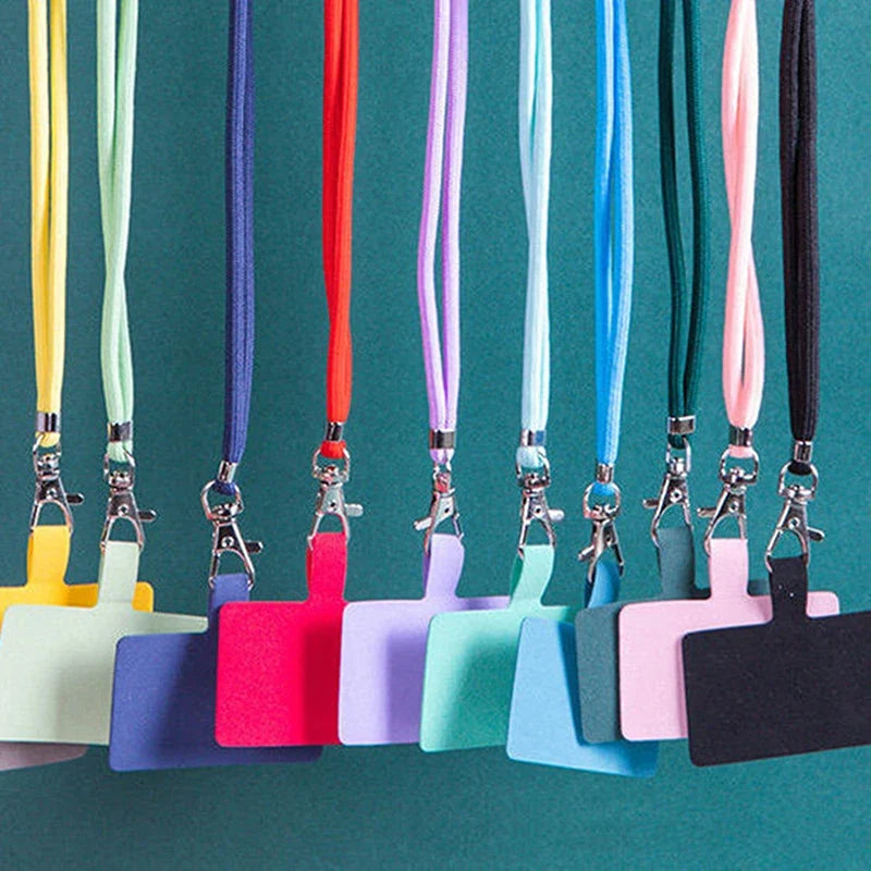 Flexible Detachable Phone Lanyard with Card Holder & Carabiner - 13 Colors, Nylon Strap Accessory