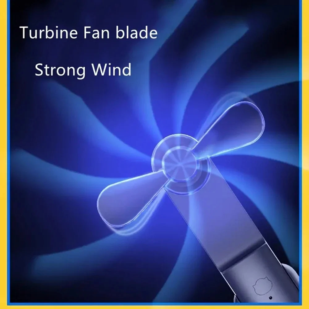 Hook Designer Travel-Friendly Mini Hand-Held Fan - USB Battery-Powered Personal Fan with Powerful Turbo Wind