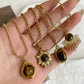 Layered2026 Edition Gold Tone Necklace Kit With Resin Stone Pendants Boho Statement Jewelry Gift Idea Fall