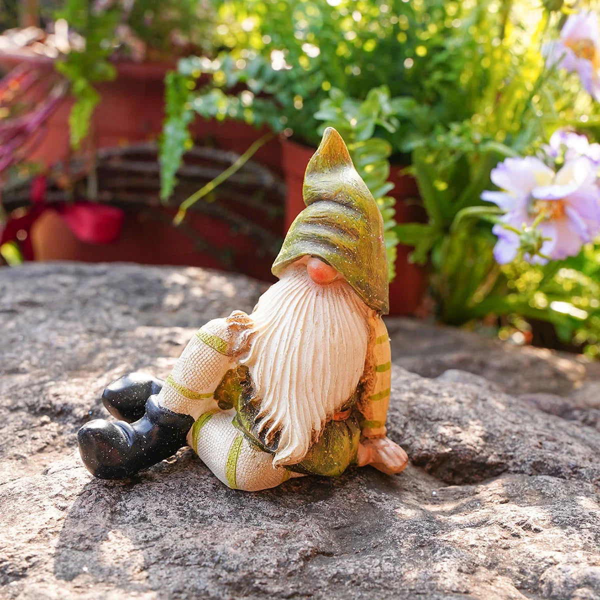Gnome Garden Statue Resin Outdoor Decor Spring 2026 Gift Idea for Pots and Mini Landscapes
