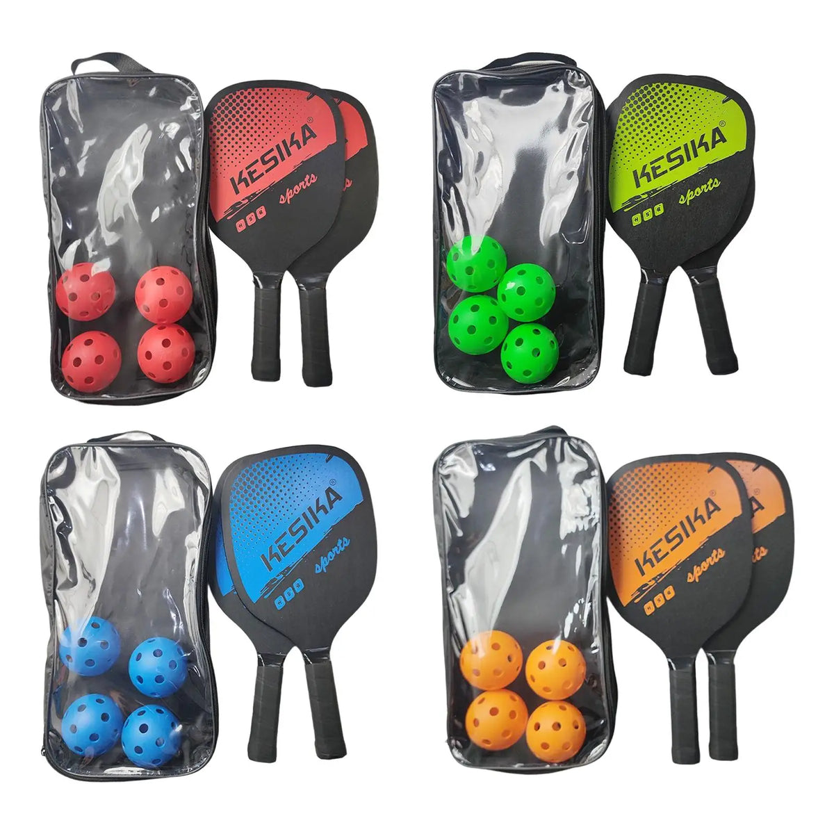 Light Pickleball Paddle Kit with 2 Rackets, 4 Balls, Storage Bag for Adults and Kids, Top-Grade Wood Construction