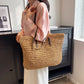 Straw Tote Bag Woven Beach Shoulder Bag Summer 2026 Large Capacity Carryall For Travel And Regular Use