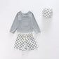 Fast-dry baby boys' swimwear set - long-sleeve top and shorts, polyester, for swimming
