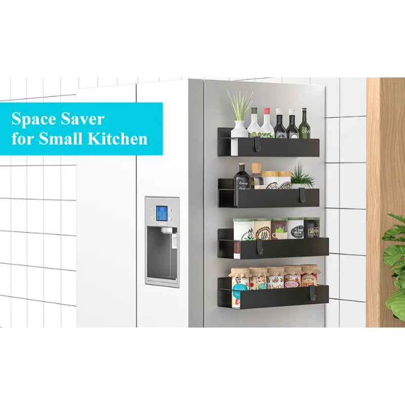 Refrigerator Magnetic Shelf Organizer Rack Space Saving
