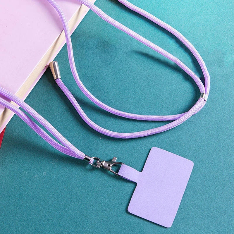 Flexible Detachable Phone Lanyard with Card Holder & Carabiner - 13 Colors, Nylon Strap Accessory