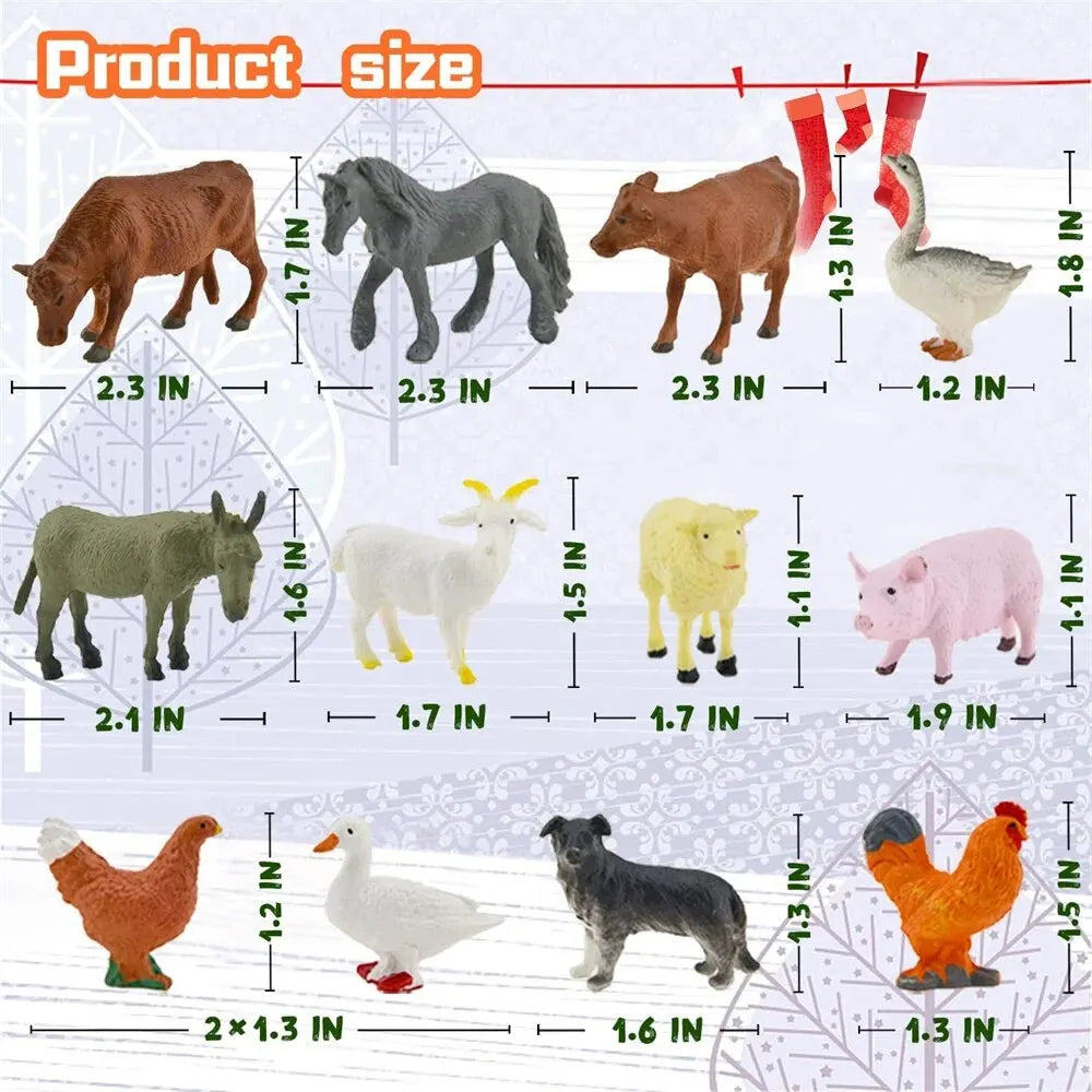 Nativity Advent Calendar 24 Pcs Miniature Nativity Figurines Kit for Christmas Countdown 2025 Family Activity
