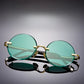 Fashion Timeless Rimless Sunglasses Women Men Dark Green Lens Retro Round Eyeglasses Outdoor Driving