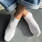Plush women's invisible ankle socks 5-pack - 100% cotton sweat-absorbing low-cut boat socks