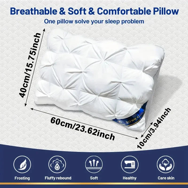 Pillow 60x30cm Cotton Filled Neck Support Hotel Pillow Spring 2026 Household Decor Gift Idea
