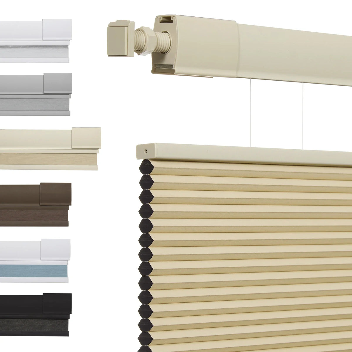 Drill No Honeycomb Blinds Cordless Thermal Insulated 1" Cell Fabric