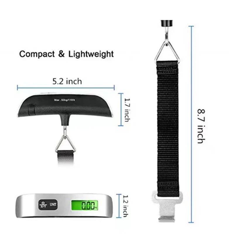 Luggage2026 Edition Scale Size S Digital LCD 50kg 110lb Hanging Travel Weighing Scale Travel-Friendly Travel Essential