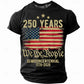 Plush unisex graphic tee - distressed flag print, 250-year design, durable cotton, casual everyday wear