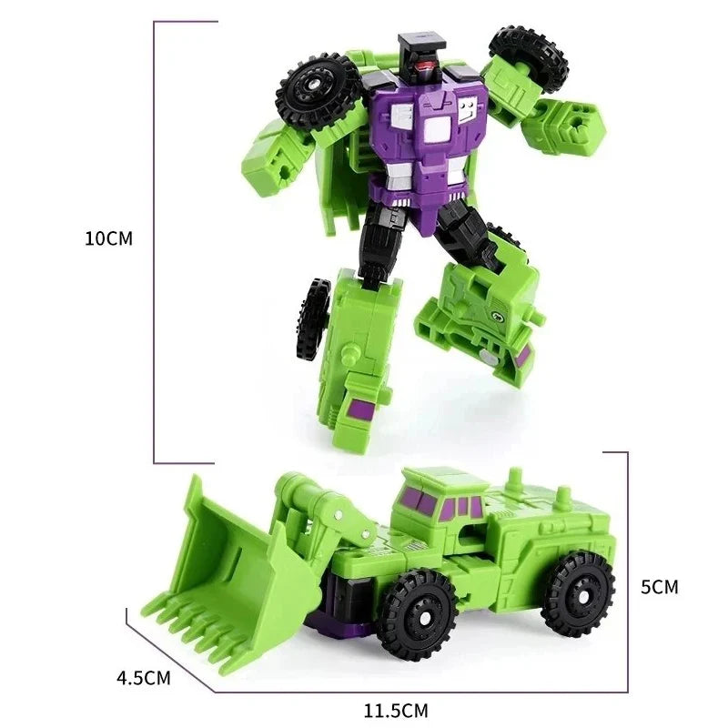 Mini 6-in-1 Transforming Devastator Action Figure - Green Robot Toy for Kids, Great Gift for Children 22cm (8.6 inch)