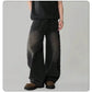 Men's Oversized Wide Leg Jeans - Baggy Straight Cotton Blend