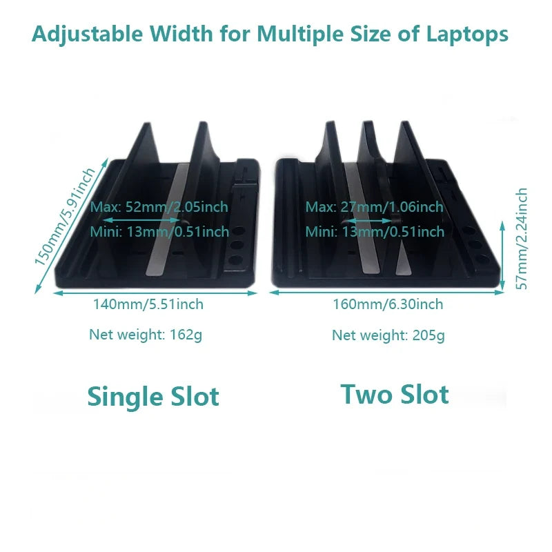 Vertical Laptop Stand with Flexible Width - Space-Saving Computer Accessories for Office Desks