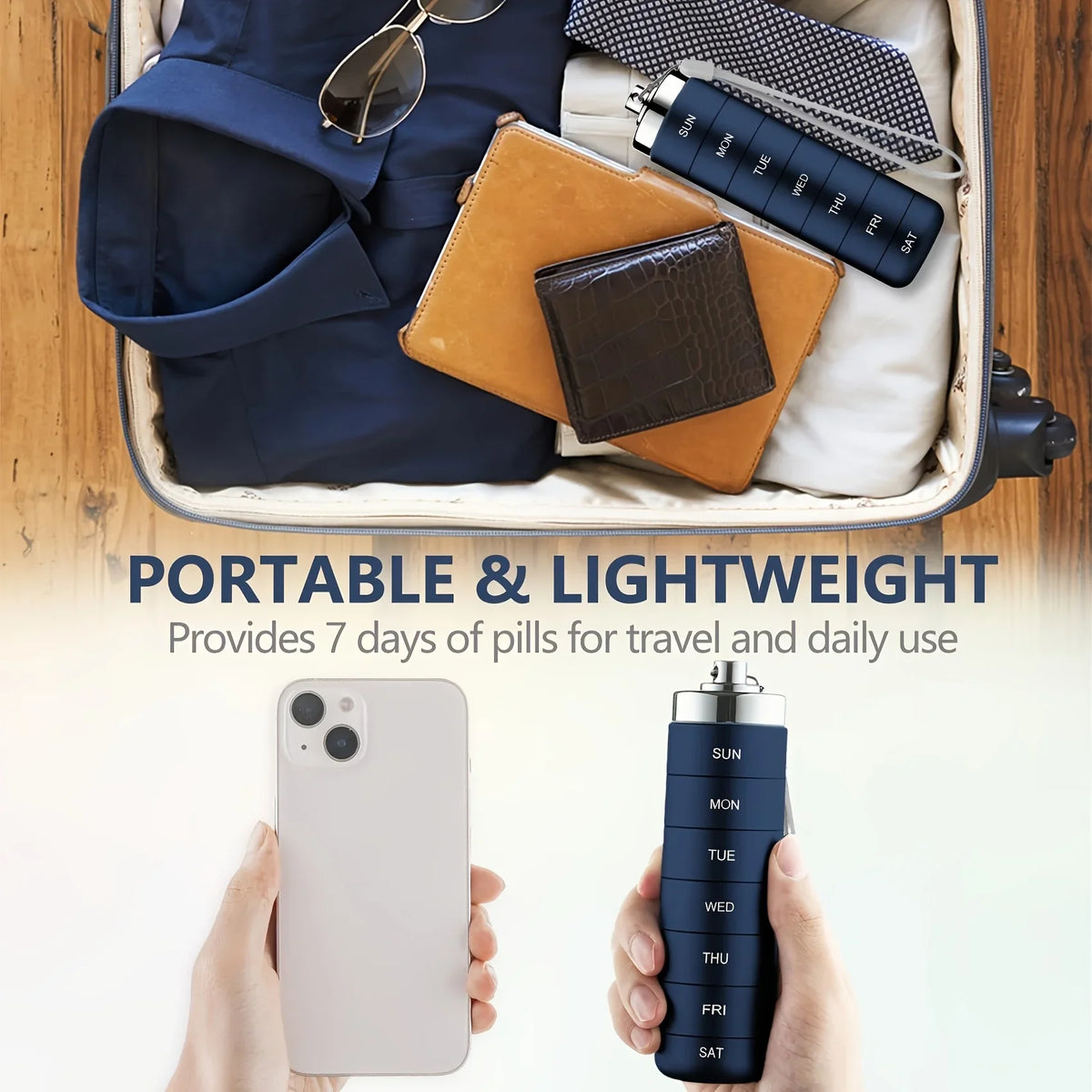 Water-Resistant, Stackable, Summer Travel 2026 – Pill Organizer Metal Travel Pill Box Kit