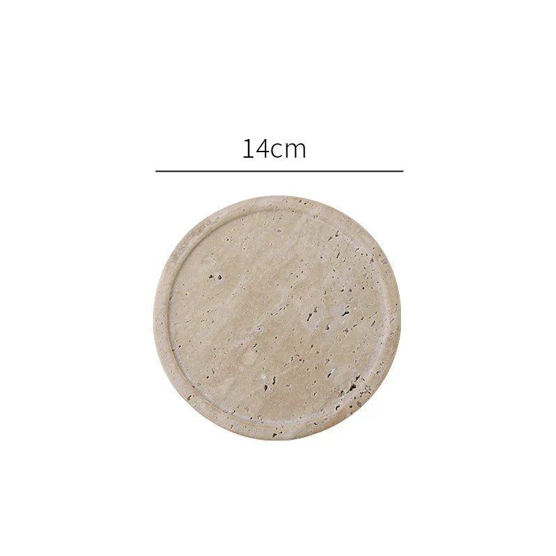 Tray Vanity Travertine Stone Minimalist Marble Style Tray Beige Organizer Fall 2025 Coffee Table Decor Gift