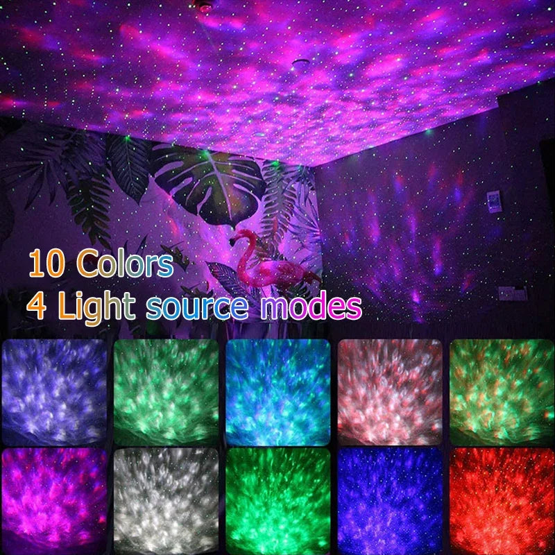 Starry Colorful Galaxy Projector Night Light Child Bluetooth Music Lamp Gift