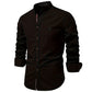 Long Cotton Sleeve Shirt for Men - Solid Color Casual Wear, High Quality