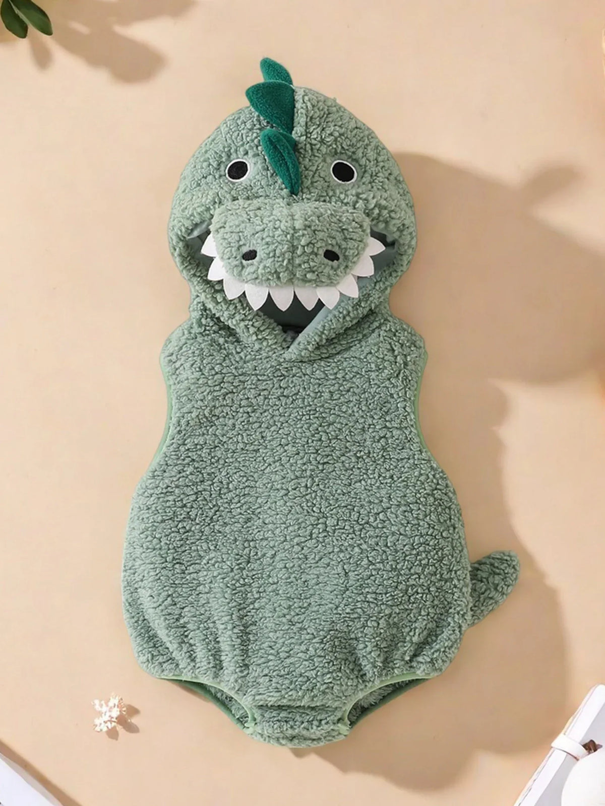 Dinosaur Baby Halloween Romper Plush Hooded Sleeveless