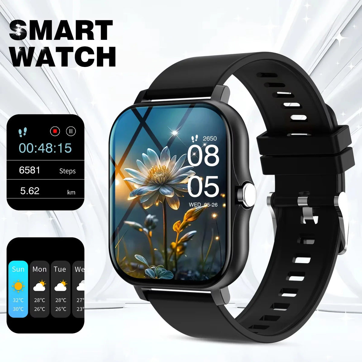 Heart Rate Sleep Tracker Sports Fitness Smartwatch 2026 – LAXASFIT Smart Watch Full Touch Screen Bluetooth Call