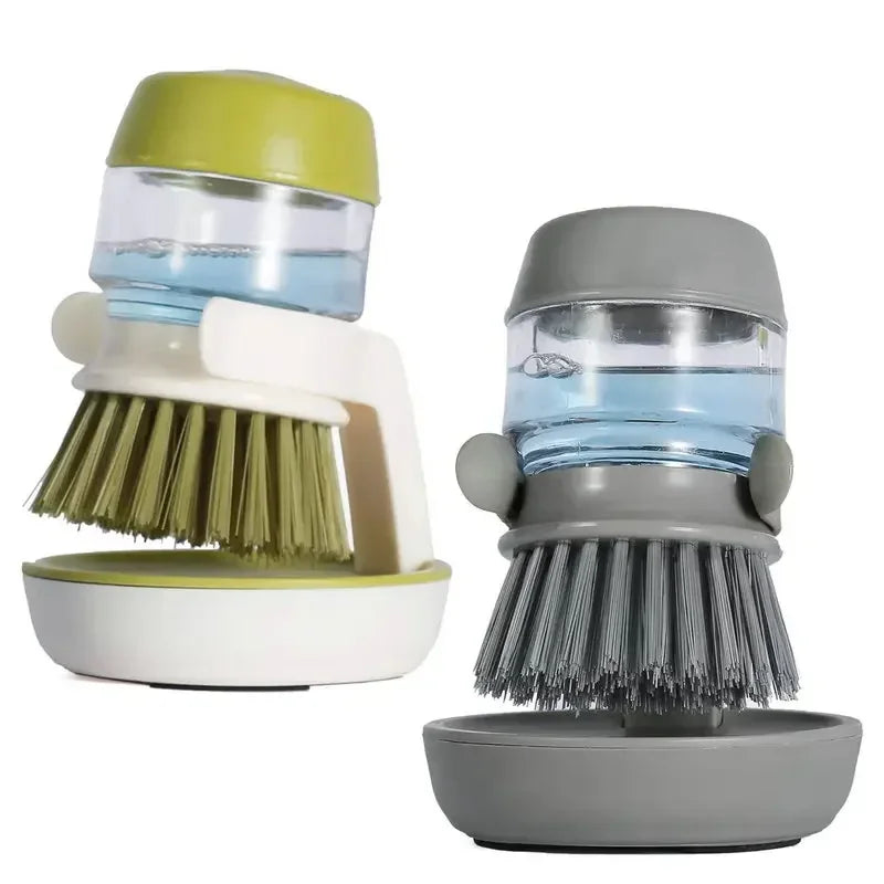 Household Cleaning Brush with Soap Dispenser and Holder - Essential Kitchen Device