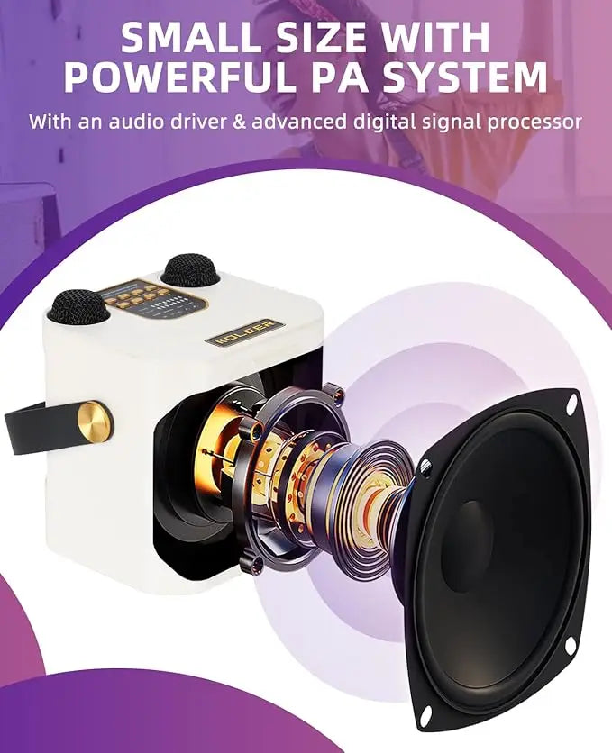 Karaoke Bluetooth Speaker Travel-Friendly 360 Stereo Water-Resistant System With 2 Microphones Fall 2025 Trend Great For Parties