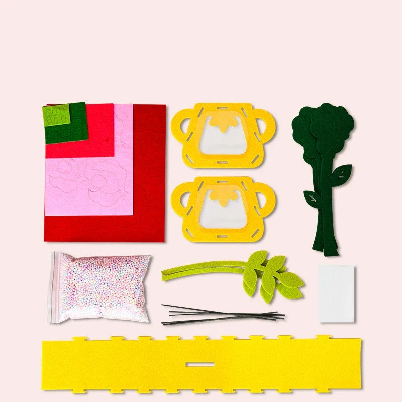 Handmade Montessori Flower Craft Kit - DIY Colorful Flowerpot Toys for Kids, Creative Early Learning Gift