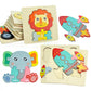 Wooden 3D Animal and Vehicle Puzzle for Kids, Educational Montessori Toy for Cognitive Development and Fine Motor Skills