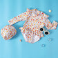 Plush Girls' One-Piece Swimsuit - Long Sleeve, Lace Design, Polyester, Sun Protection Beachwear