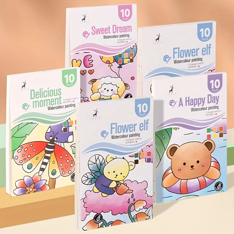 Painting Watercolor Book With Pen Self Contained Water Colors Art Kit For Kids Back To School 2025 Gift
