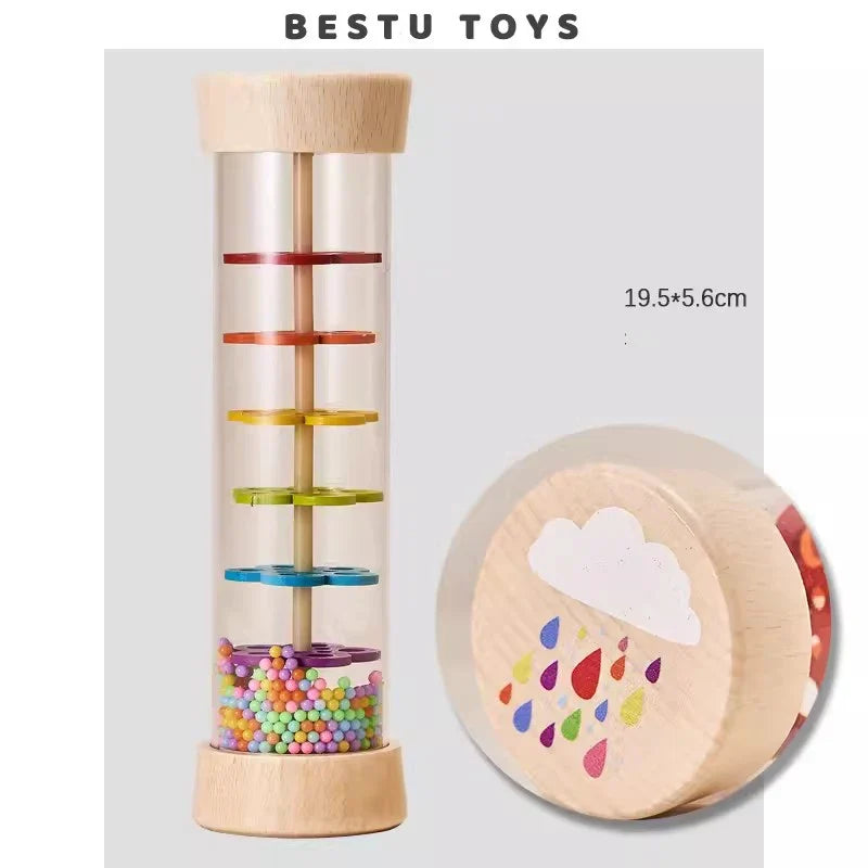 Rain Wooden Sound Pipe Toy - Fun Hourglass Music Shaker for Infants, Early Education Gift, Engaging Simulation Rain Sounds