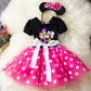 knee-length polka-dot tutu, cotton-polyester-voile, birthday party – Light girls' Minnie Mouse dress