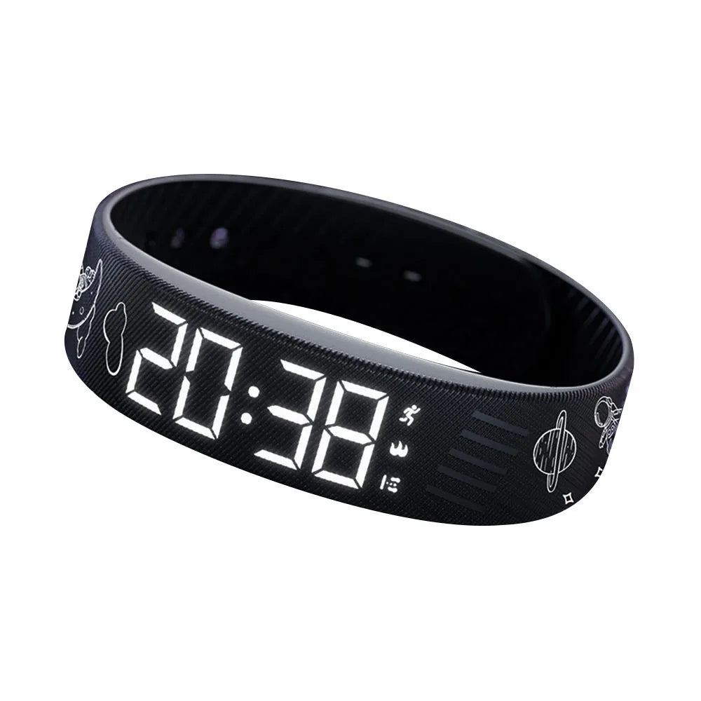 LED Digital Alarm Clock Bracelet Wristband Pedometer Water-Resistant Vibrating Alarm Summer 2026 Gift