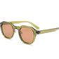 Style Korean Retro Sunglasses for Women TR90 Polygon Polarized UV400 Green Brown 2025 Summer