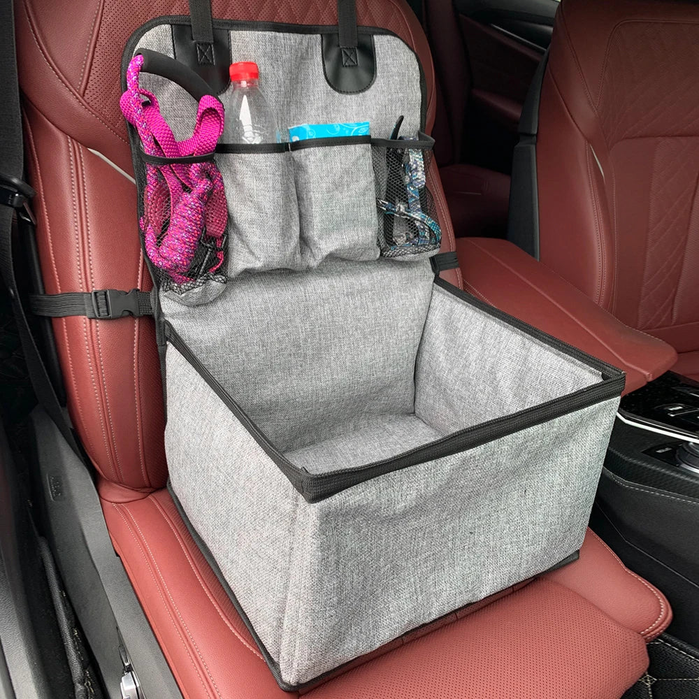 Dog Car Seat - Puppy Booster Seat for Front Seat, Storage Pockets for Compact to Medium Dogs
