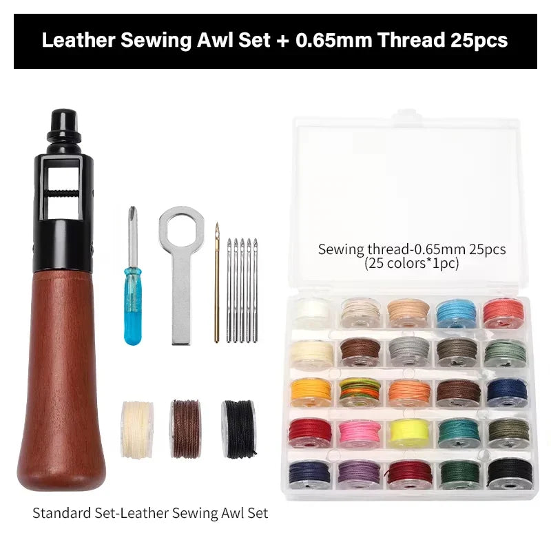 Top-Grade Hand Stitching Awl Tools Kit for DIY Leather Craft and Canvas Repair, Fall 2026 Gift – Leather Sewing Kit