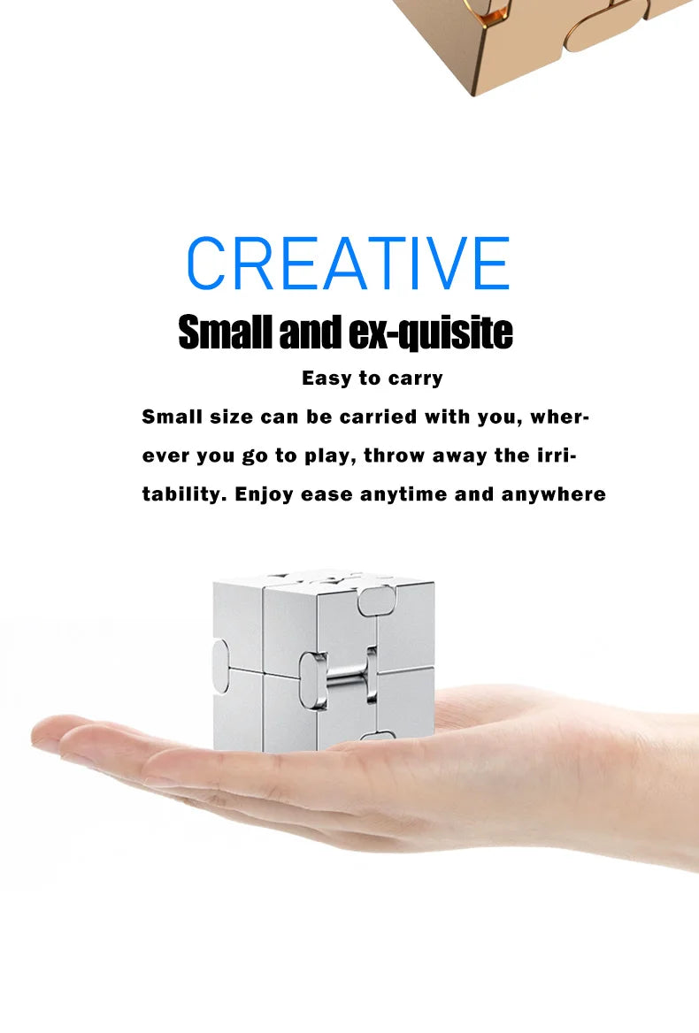 Metal Magic Cube Stress Relief Toy Travel-Friendly Puzzle Focus