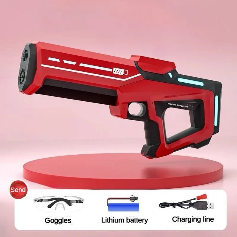 Water Blaster Cordless Dual Motor-Driven Water Gun Large Capacity 8m Range Burst Mode Summer 2025 Beach Kids Toy