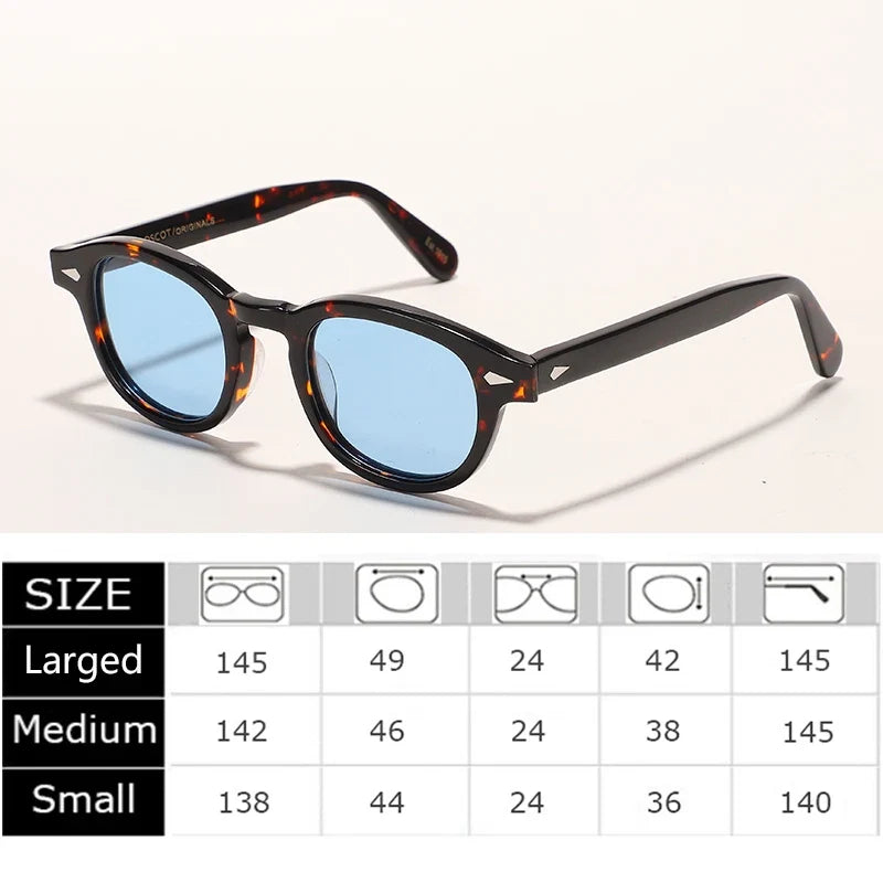Sunglasses Polarized Vintage Round Acetate Frame Summer 2026 Driving Glare Reduction Gift Idea